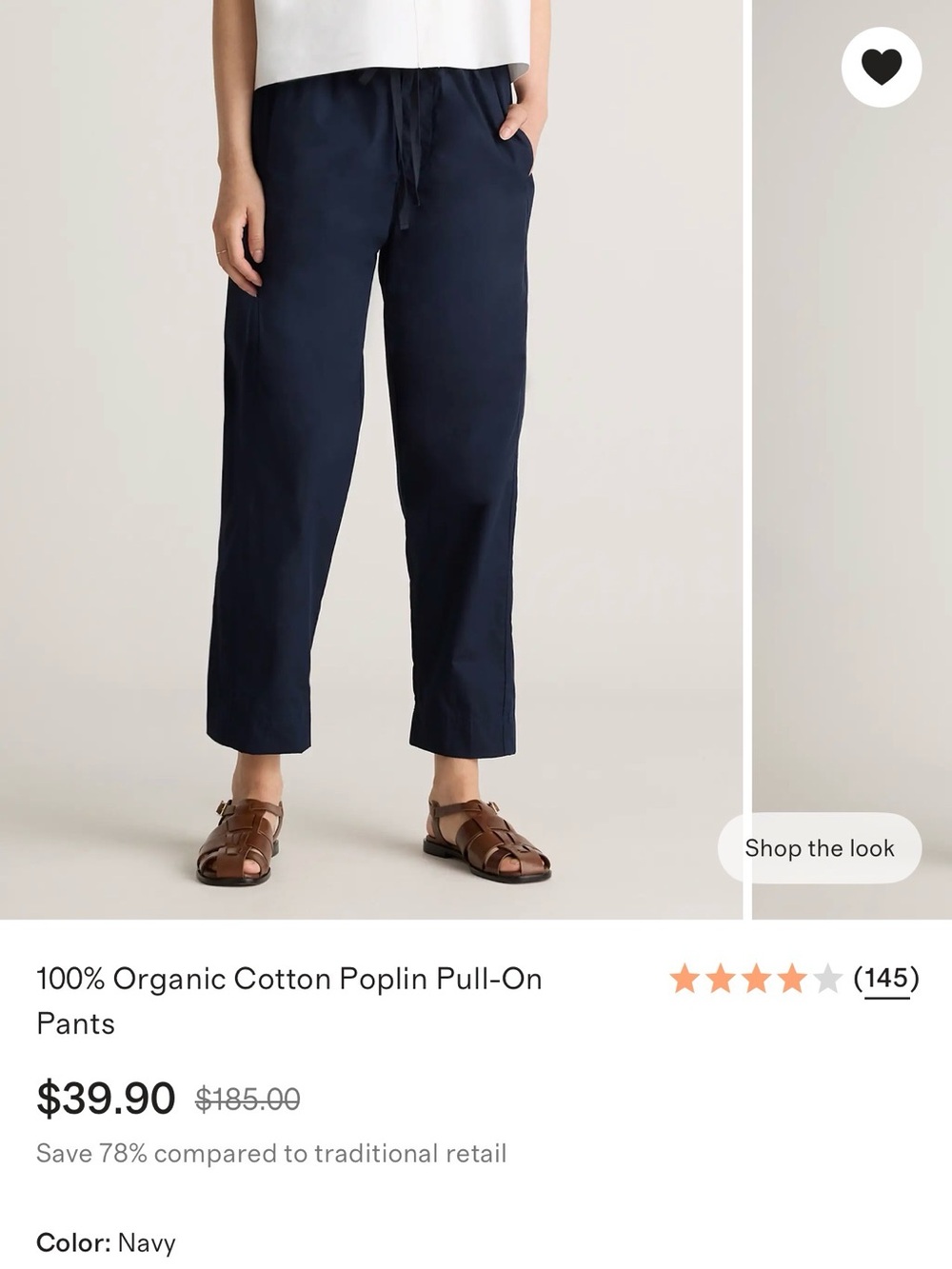 Cotton poplin pull on pants - Picture 4 of 4